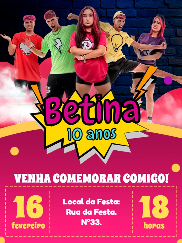Convite de Aniversário Emilly Vicky para Editar Online