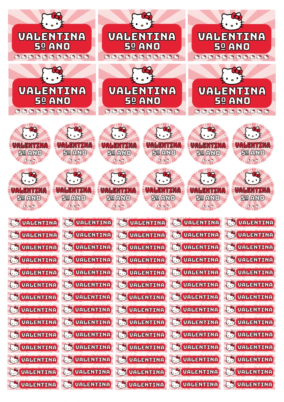 Etiquetas Escolares Hello Kitty: Kit Completo para Editar
