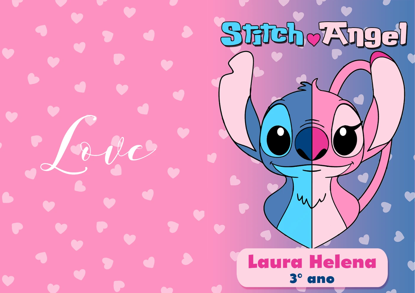 Adesivo para Caderno Stitch e Angel para Editar Online