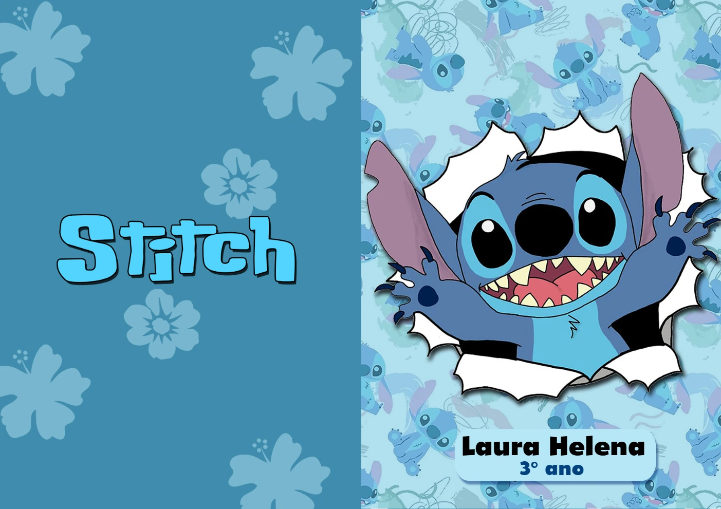 Capa de Caderno Stitch Editável para Imprimir