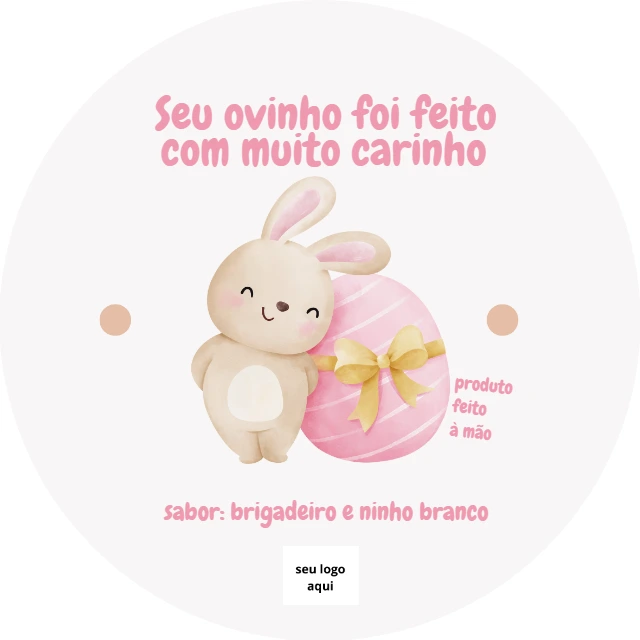 Adesivo de Páscoa com Coelhinho Fofo para Editar Online