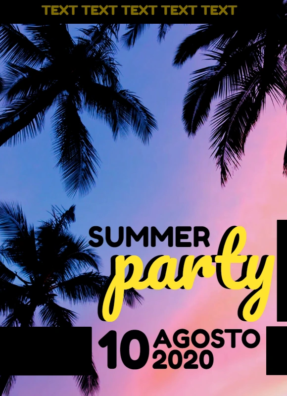 Convite Summer Party Tardezinha com Coqueiros para Editar