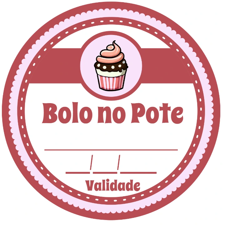 Adesivo Editável para Bolo no Pote e Doces para Imprimir