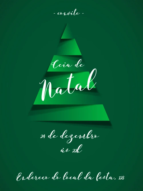Convite de Natal Elegante com Árvore para Editar Online
