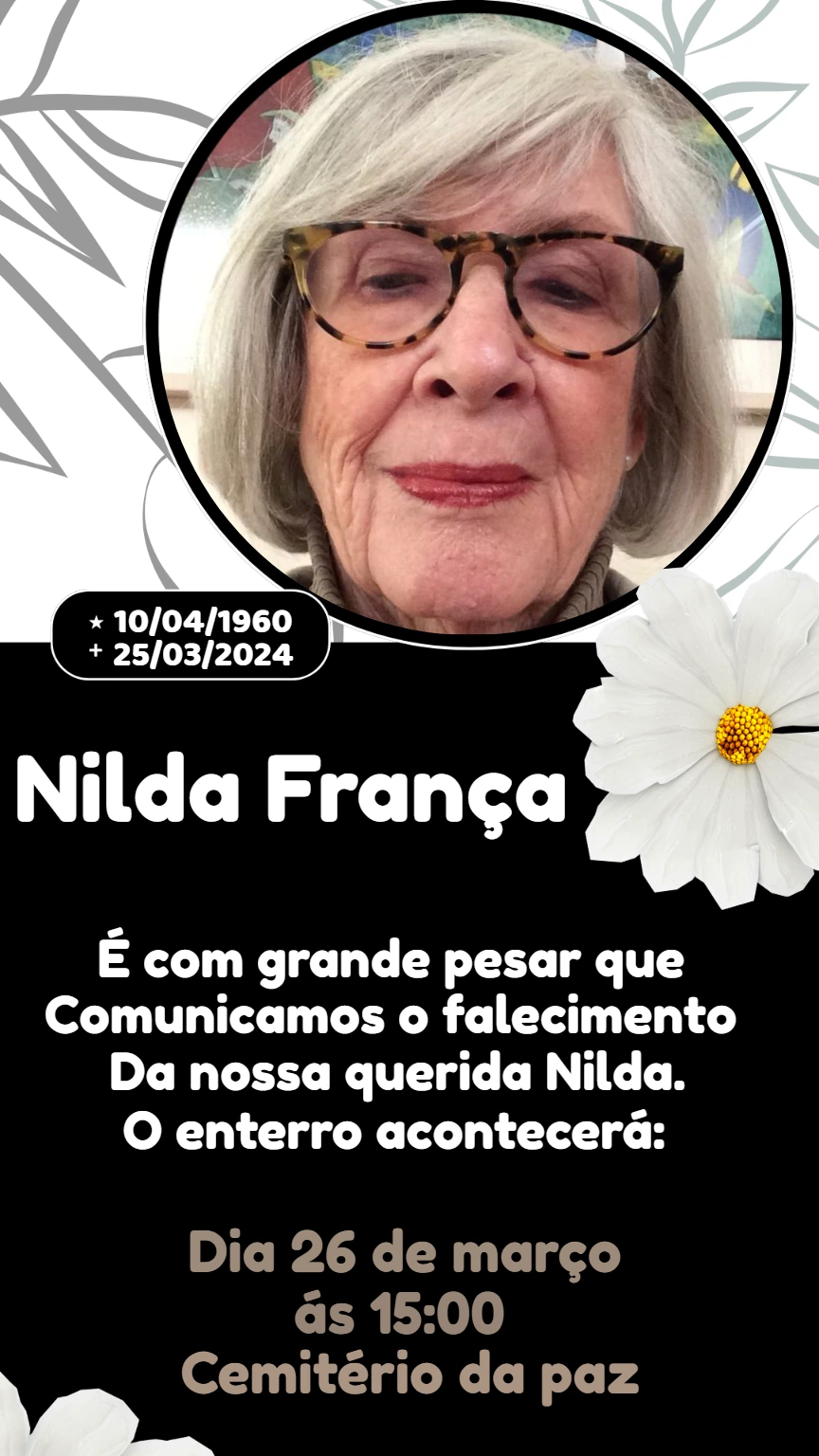 Comunicado de Falecimento com Foto para Editar Online