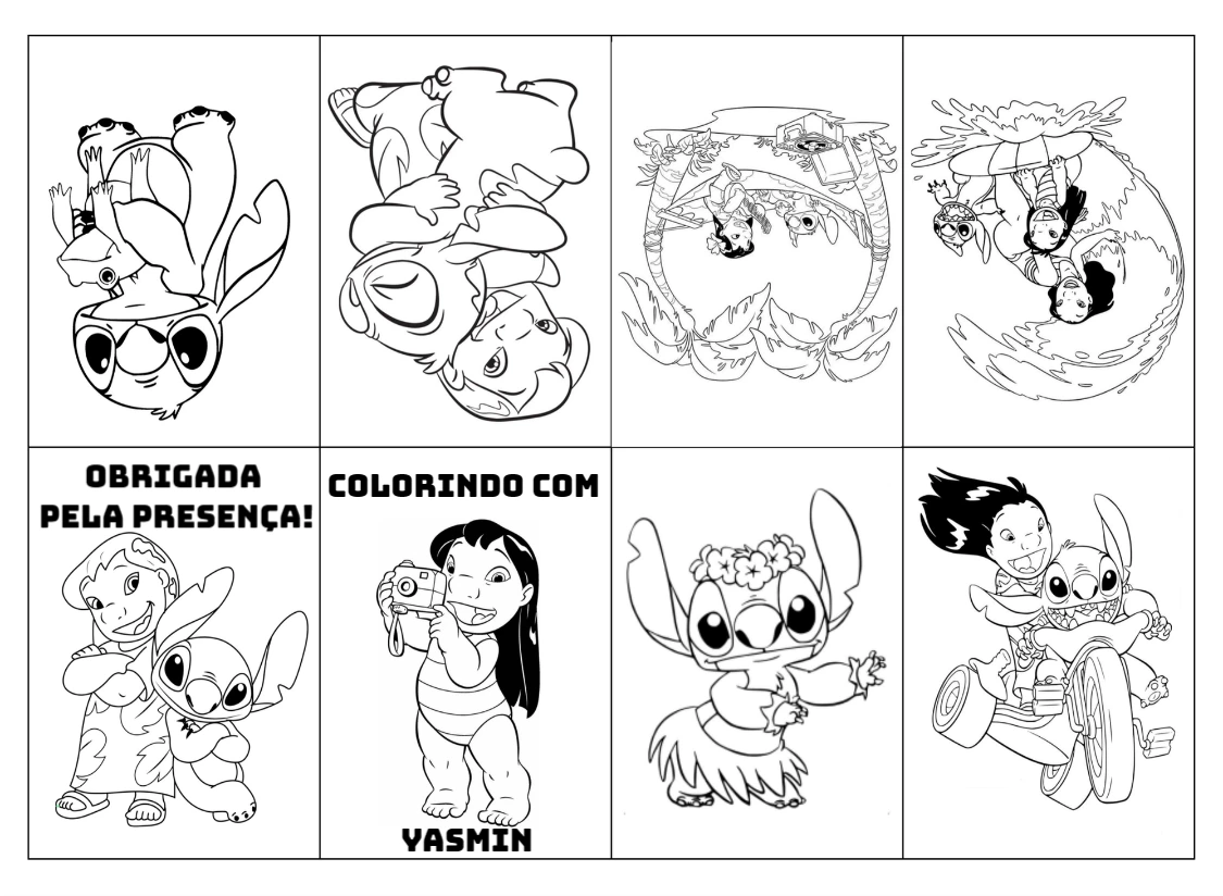 Mini Livro de Colorir Lilo & Stitch para Editar Online