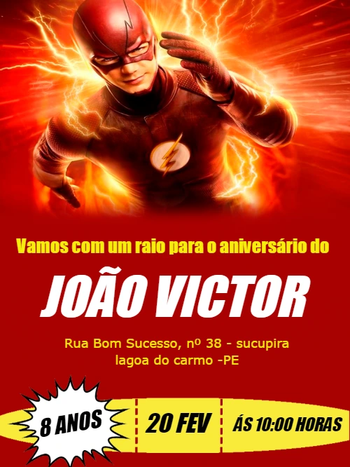 Convite de Aniversário do Flash para Editar Online