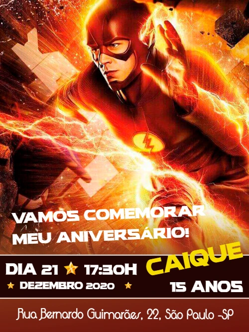Convite de Aniversário The Flash para Editar Online