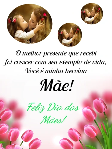 Cartão de Dia das Mães com Foto para Editar Online