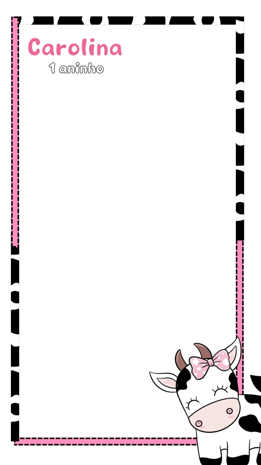 Moldura Aniversário Vaquinha para Stories para Editar Online