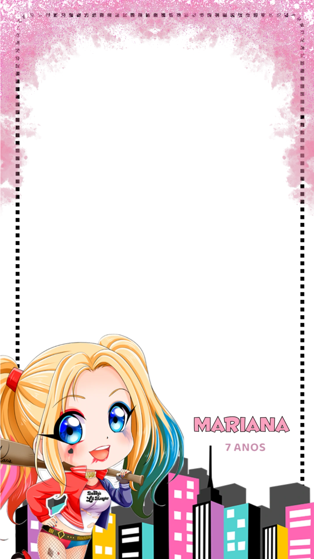 Moldura de Aniversário Alerquina Cute para Editar Online