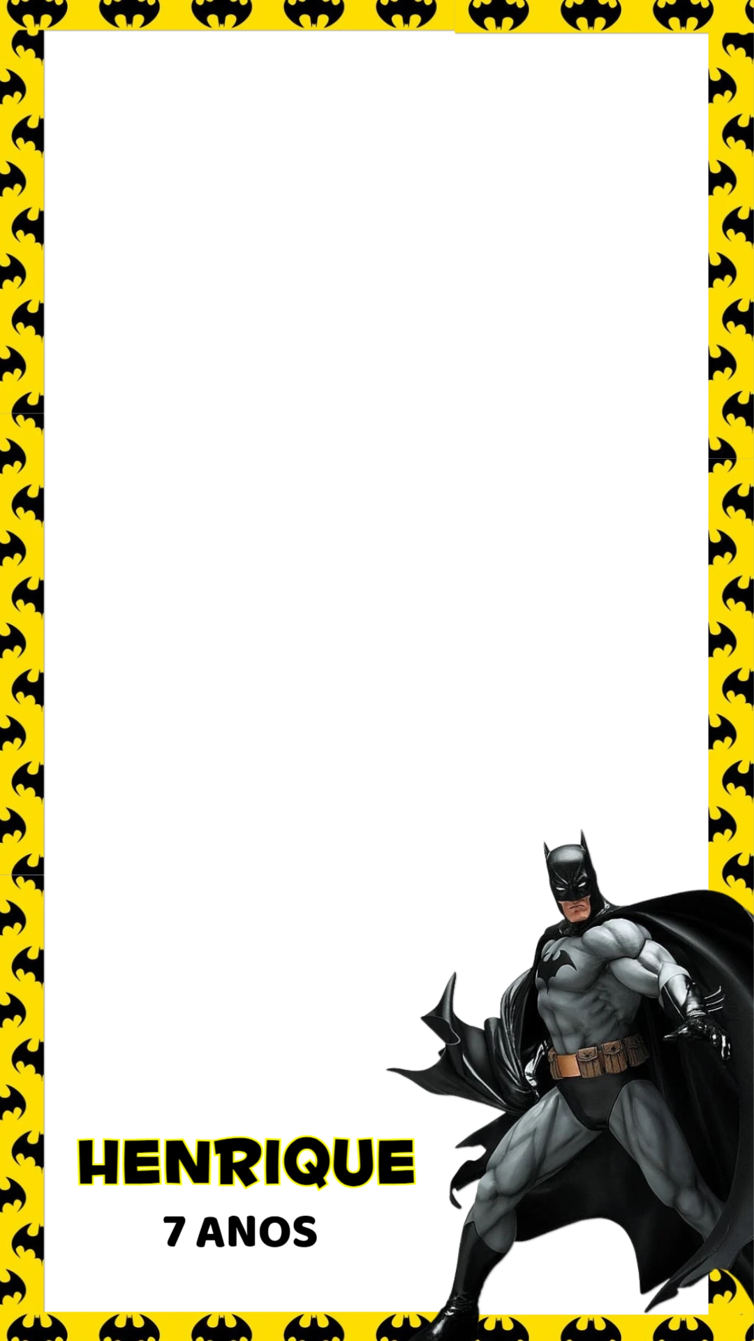 Moldura para Story de Aniversário Batman para Editar