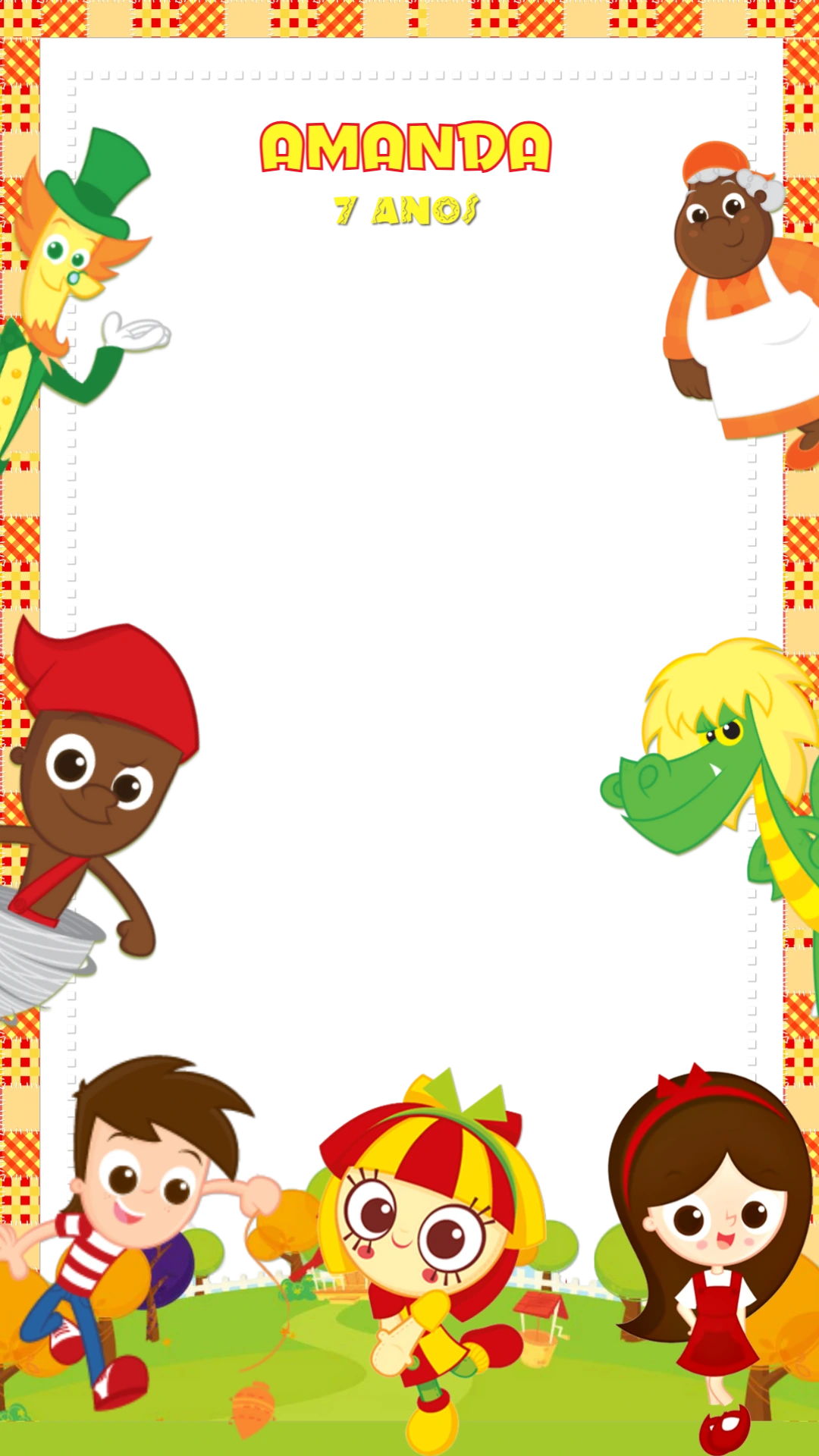 Moldura Aniversário Sítio do Picapau Amarelo para Editar