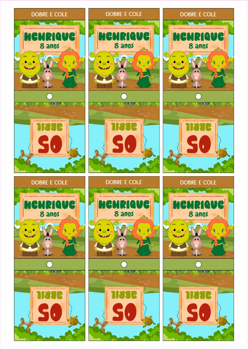 Etiqueta para Pirulito Festa Shrek para Editar Online