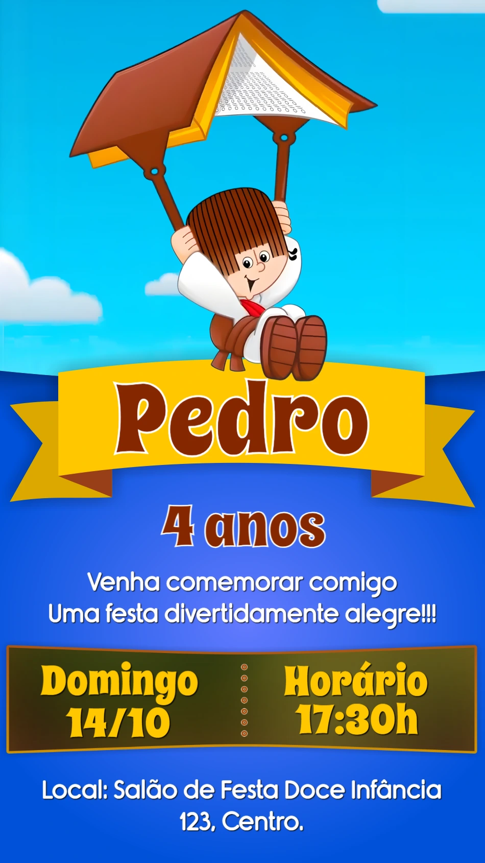 Convite de Aniversário Turma do Cristãozinho para Editar Online