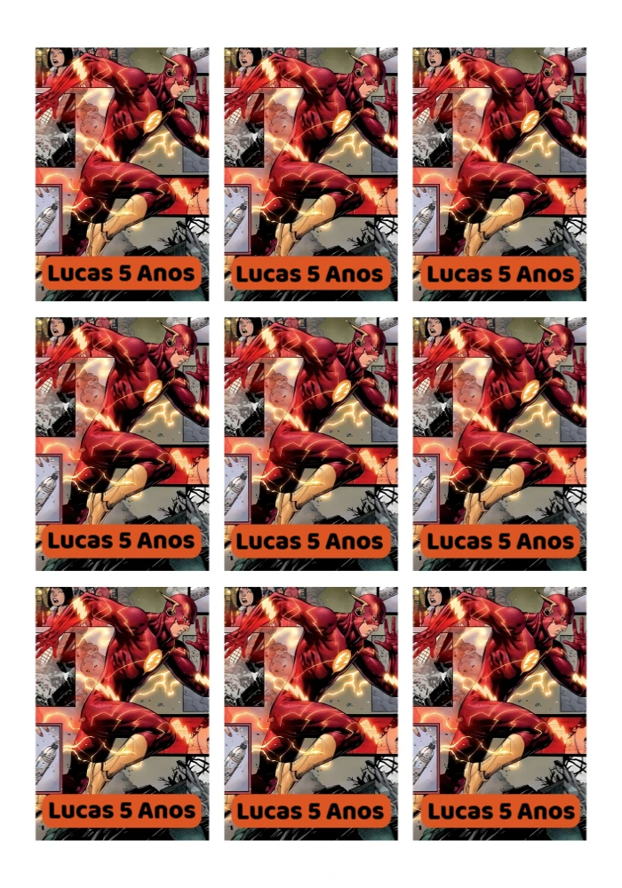 Tag de Aniversário Flash para Editar e Imprimir