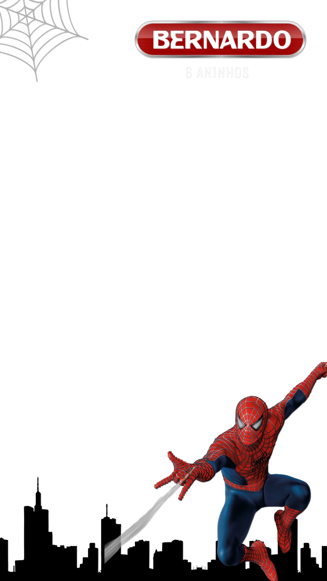 Moldura para Story Aniversário Homem Aranha para Editar