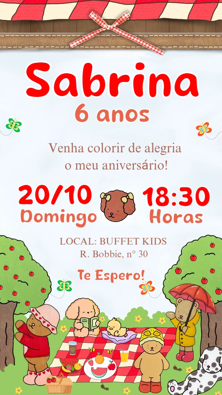 Convite de Aniversário Estilo Bobbie Goods para Editar Online