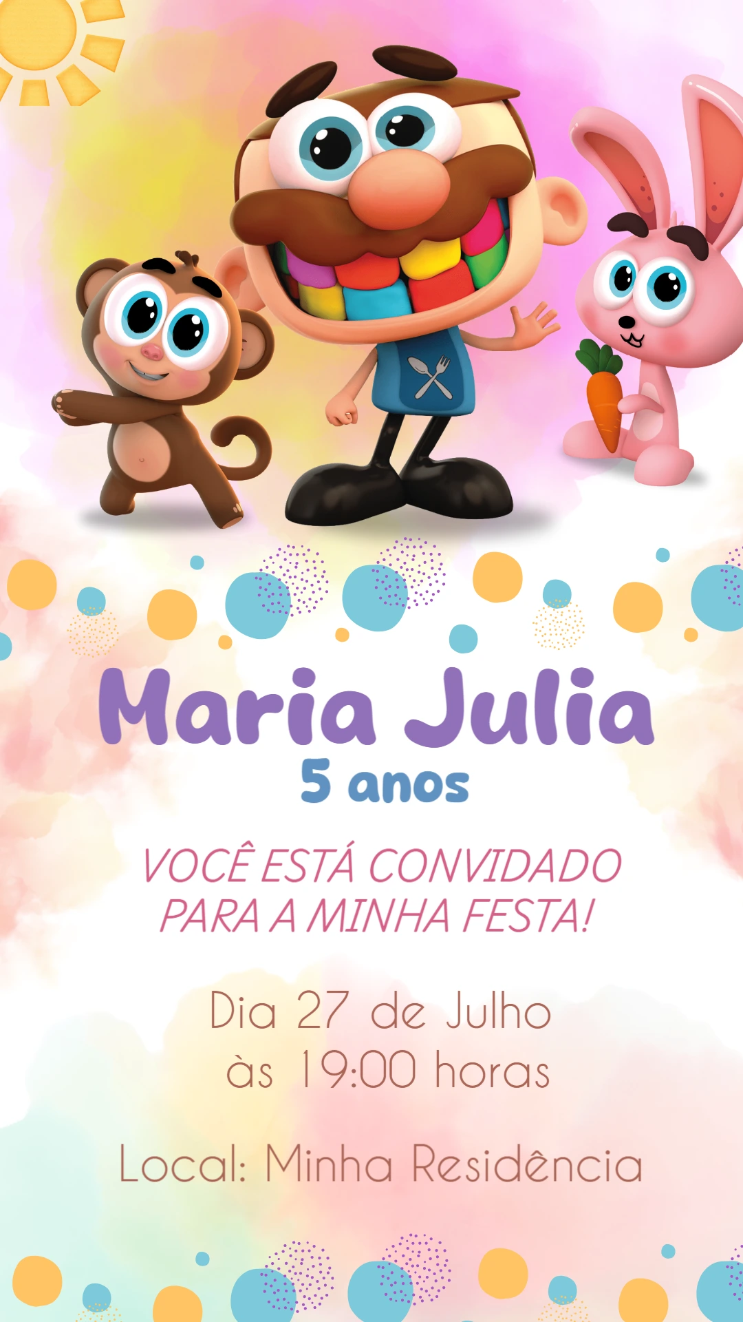 Convite Aniversário José Comilão para Editar Online