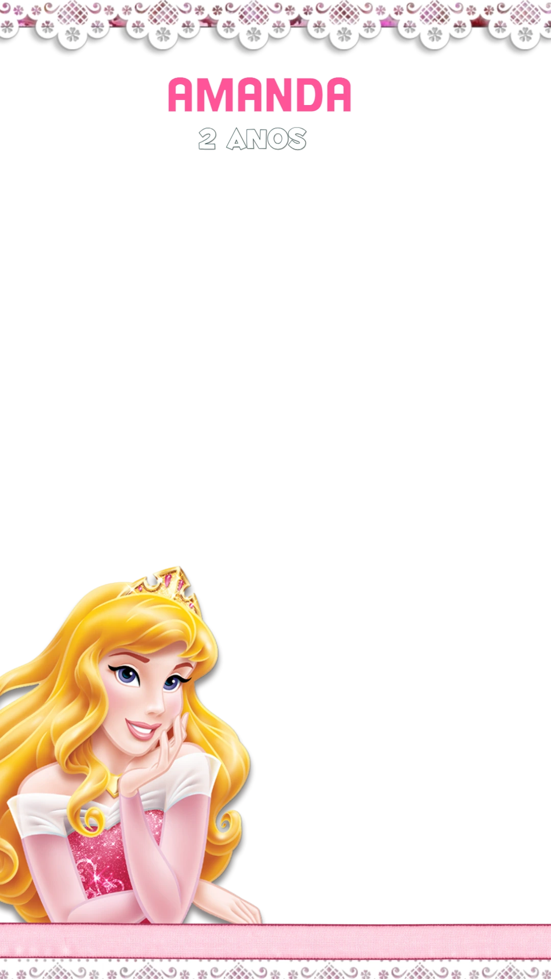 Moldura de Story Aniversário Bela Adormecida para Editar