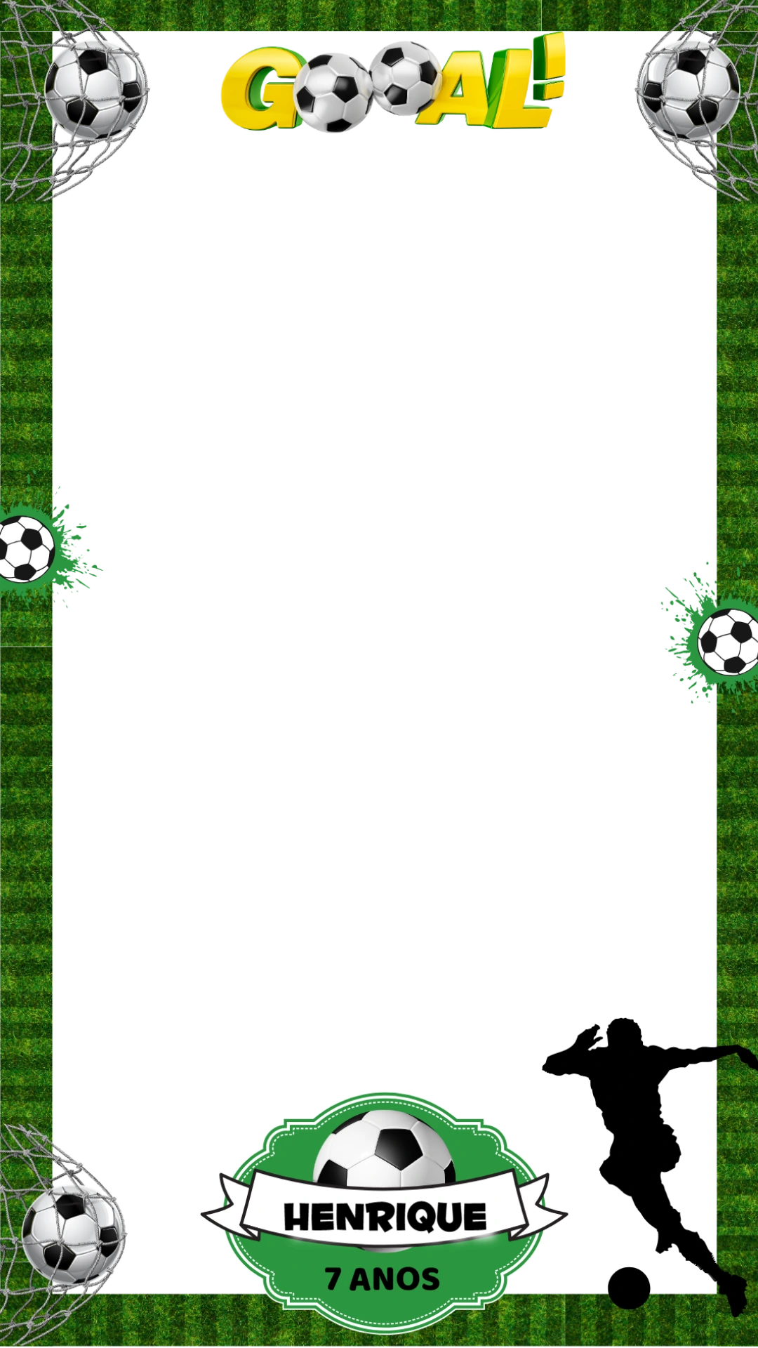 Moldura de Aniversário Futebol para Stories para Editar Online