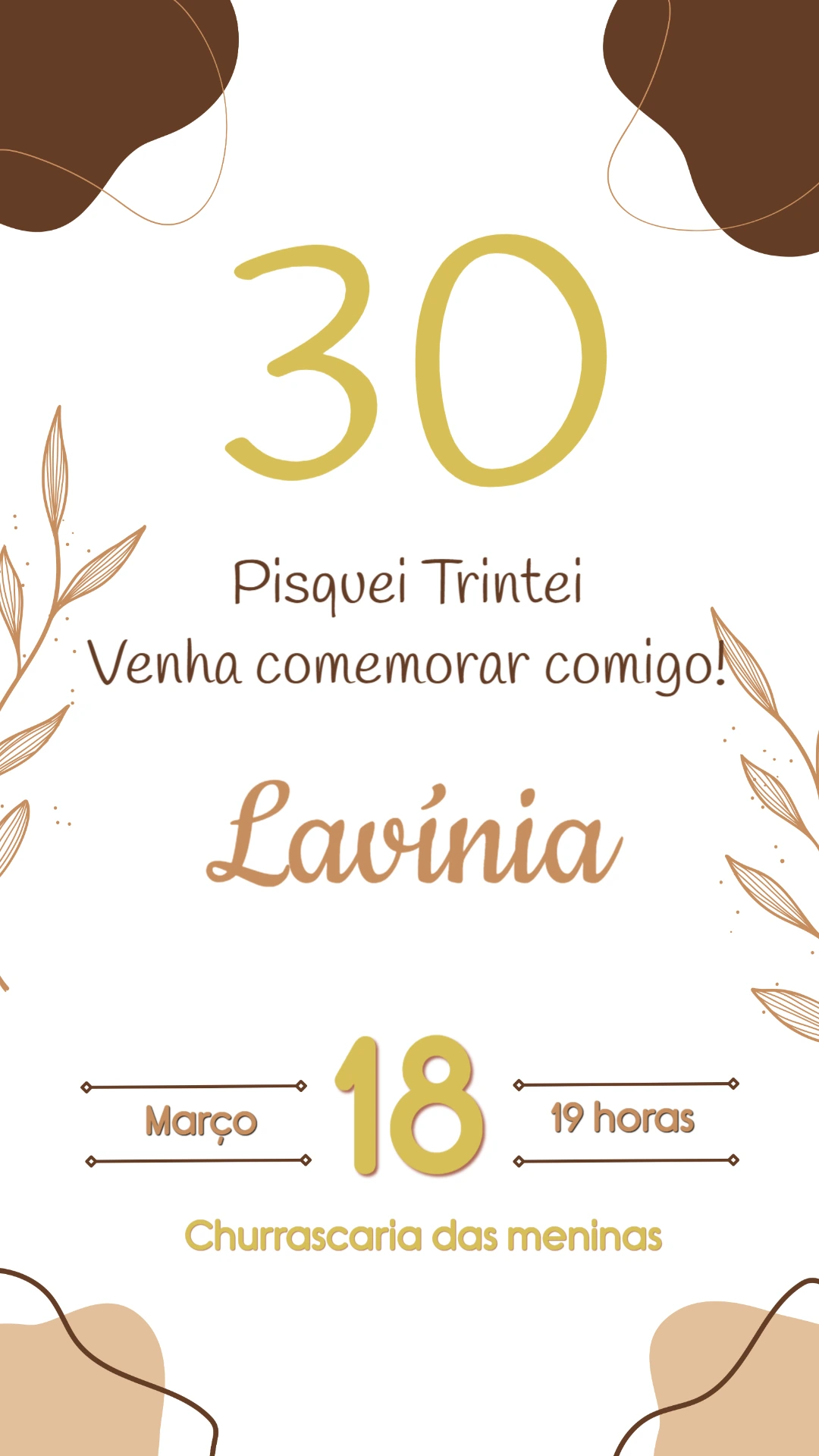 Convite Animado Aniversário 30 Anos Trintei para Editar