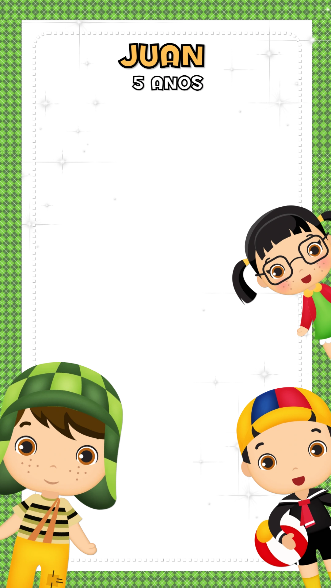 Moldura de Aniversário Chaves para Stories para Editar