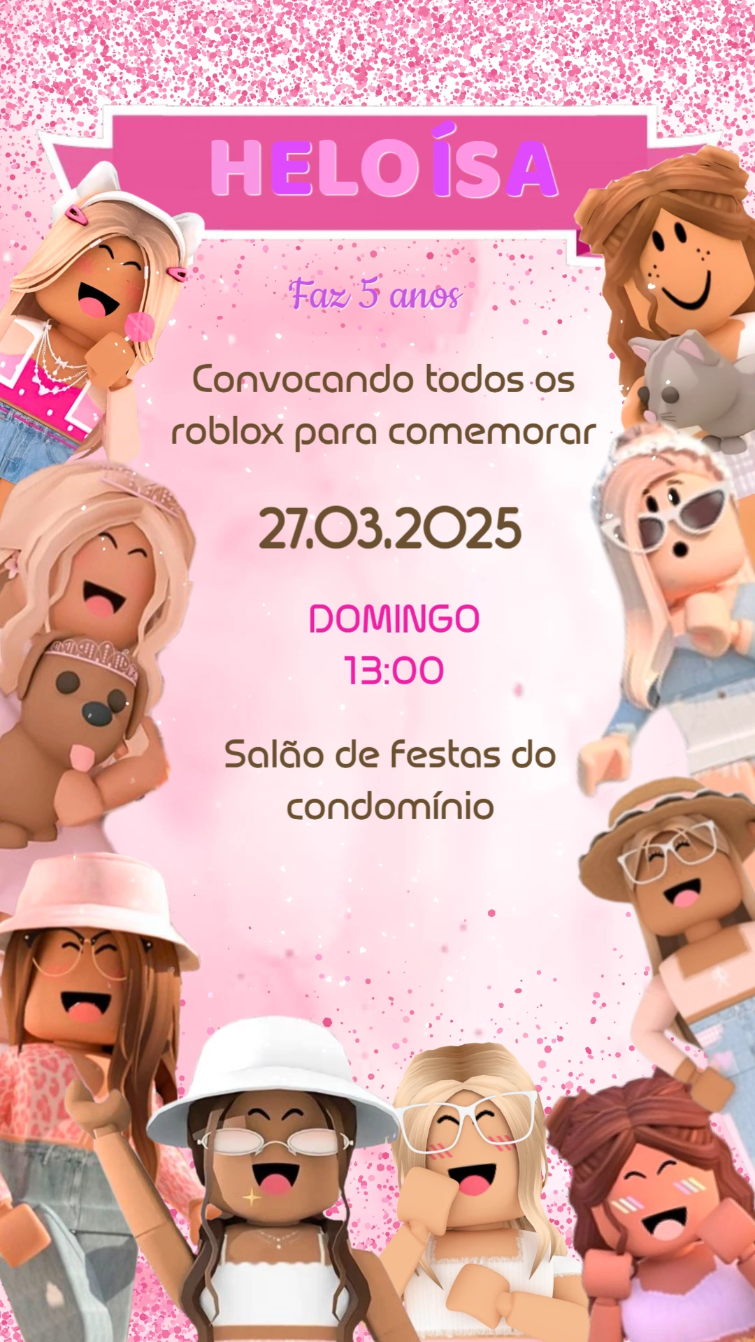 Convite Aniversário Roblox