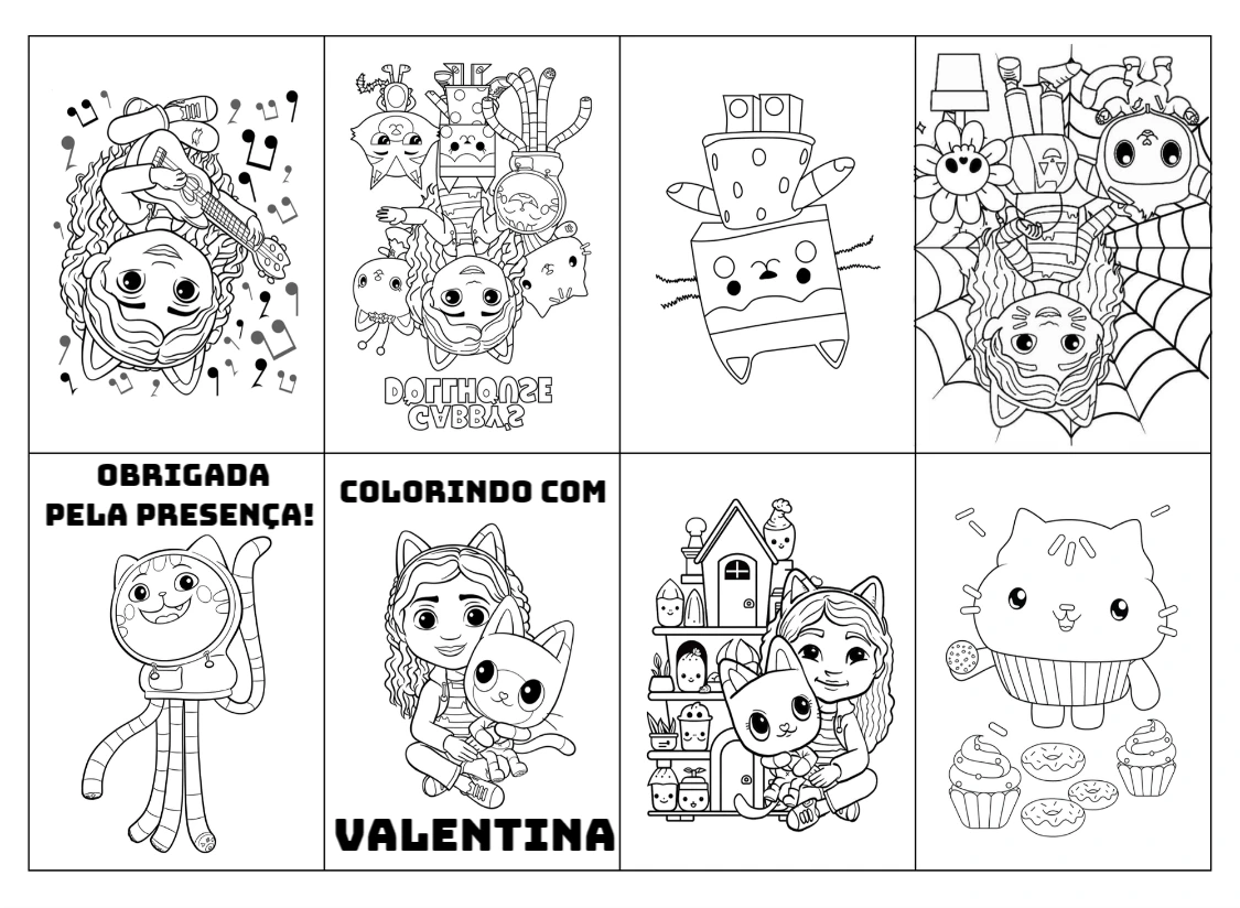 Lembrancinha A Casa Mágica da Gabby: Livro de Colorir Editável