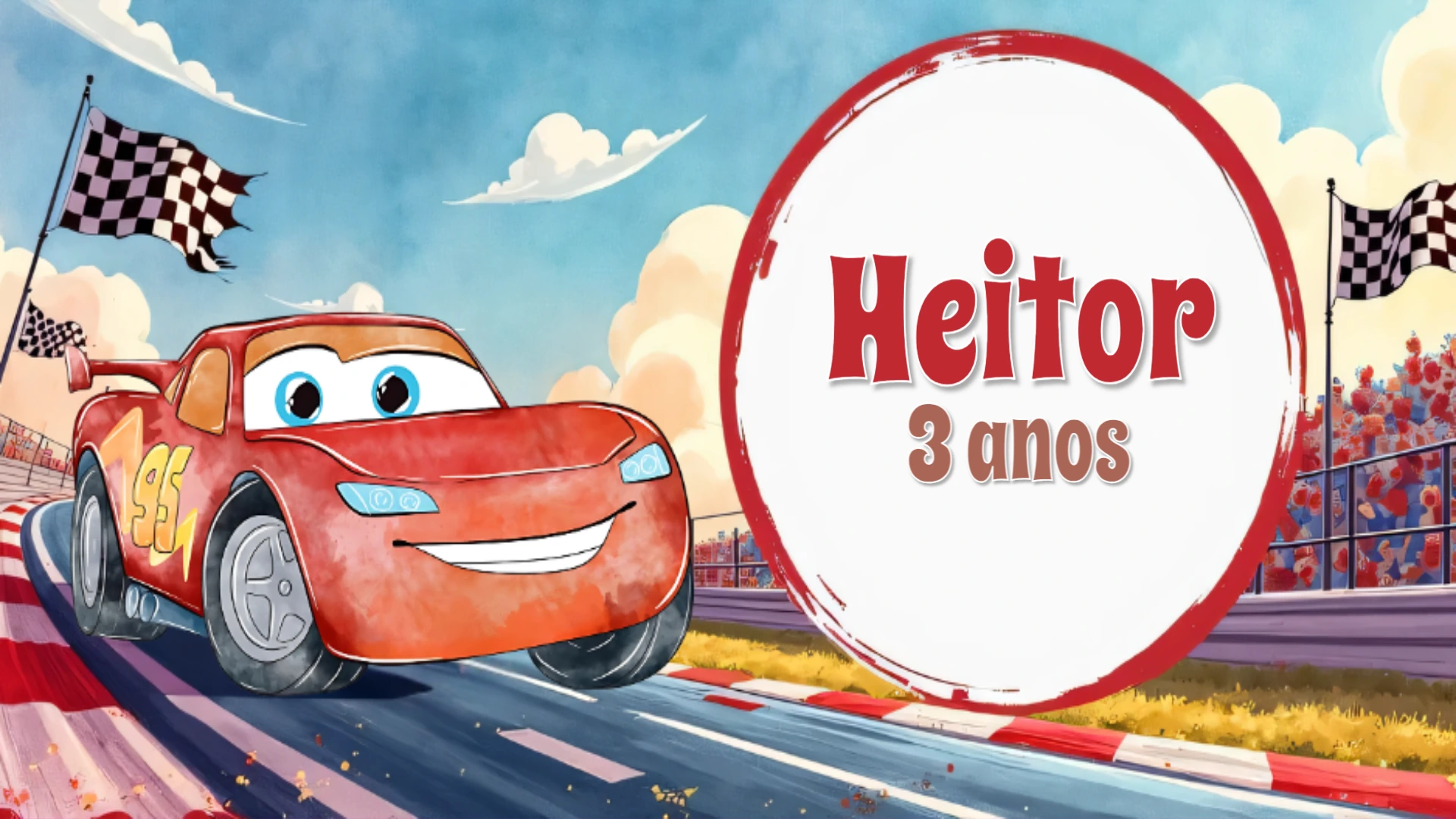 Adesivo Aniversário Carros Disney para Editar Online