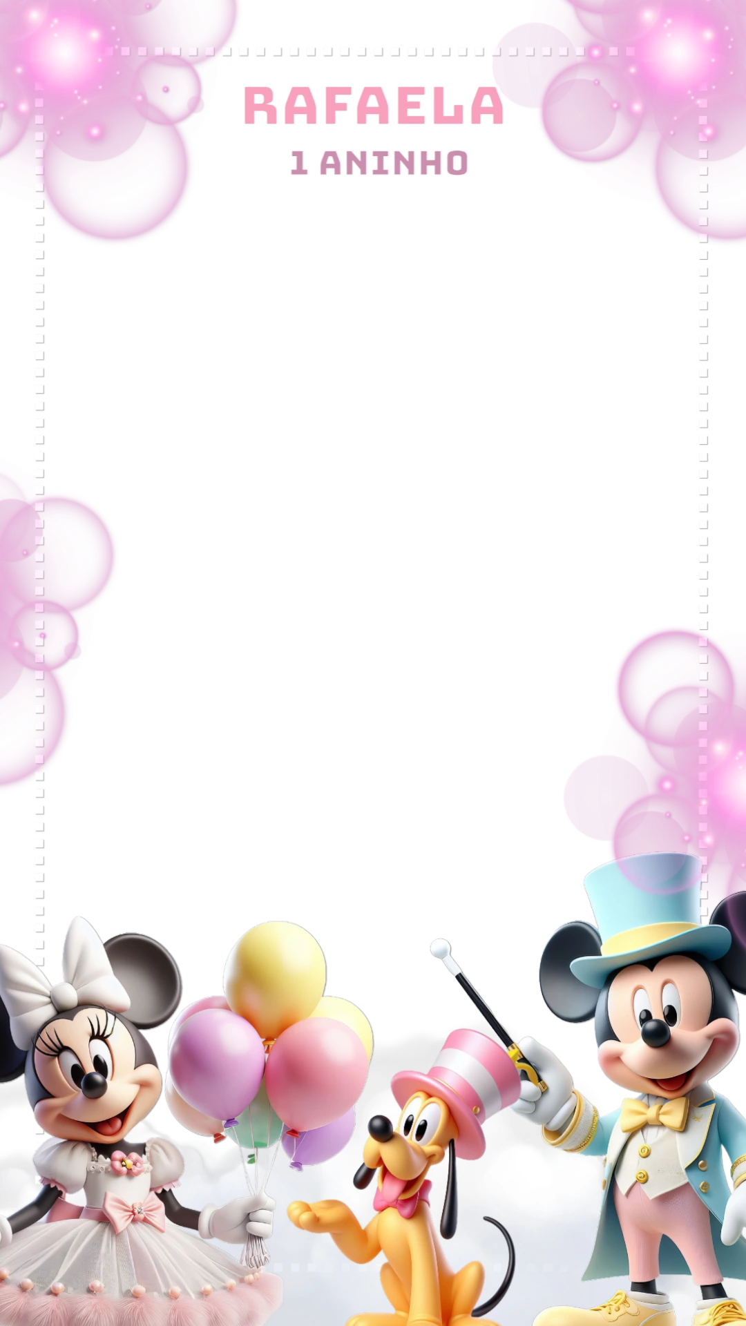 Moldura Aniversário Circo Mágico Mickey e Minnie para Editar