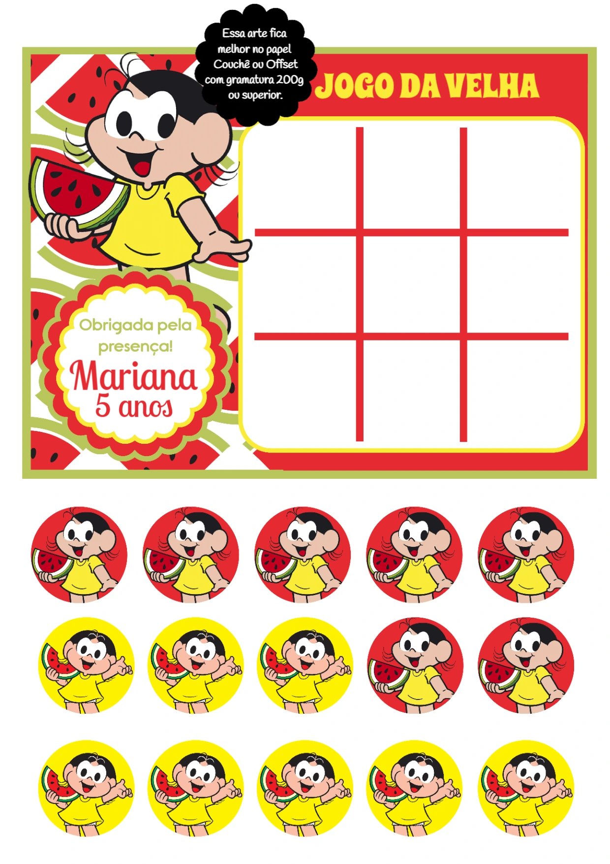 Jogo da Velha Magali para Editar Online e Imprimir