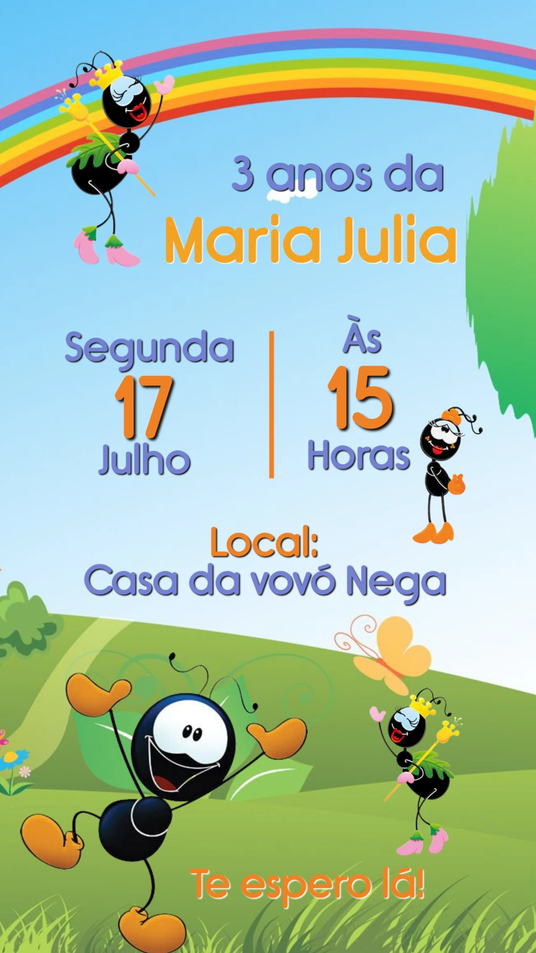 Convite Animado Aniversário Smillinguido para Editar Online