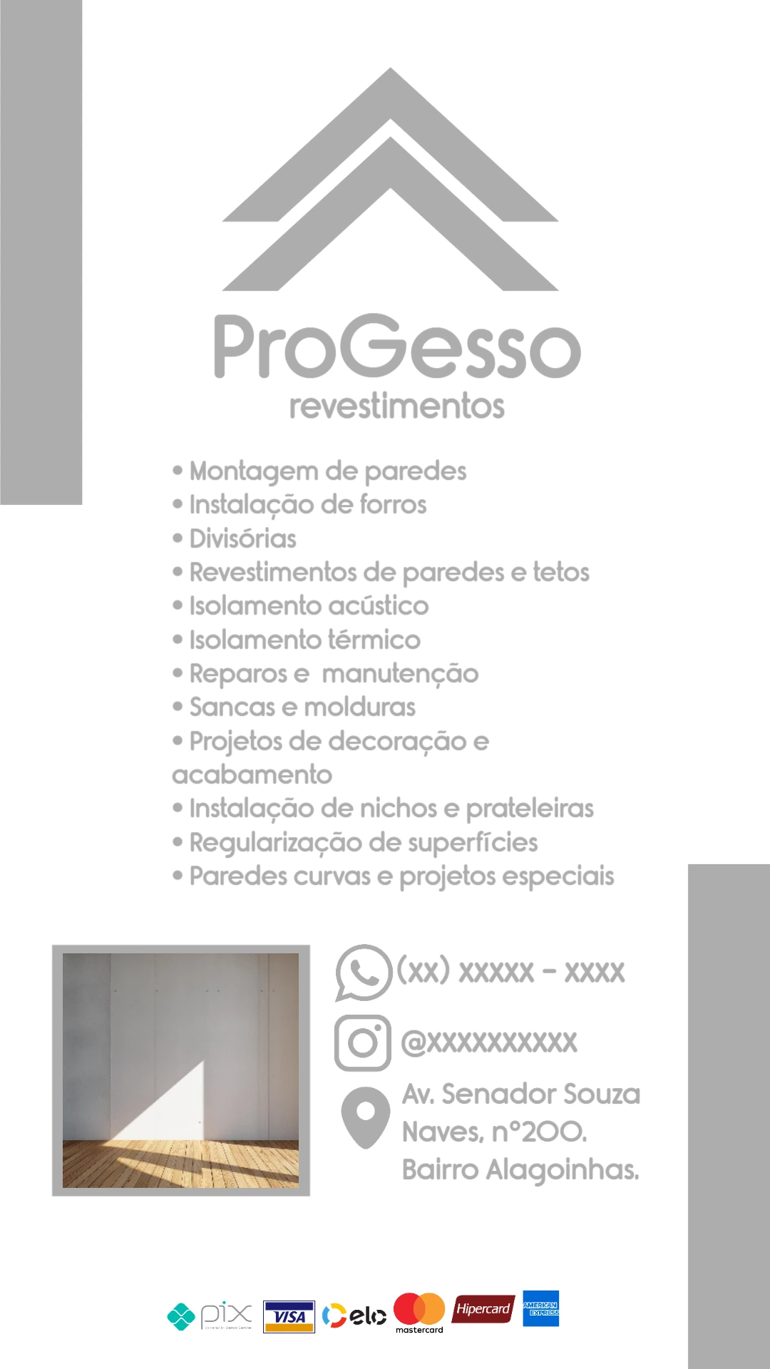 Cartão de Visita Gesso e Revestimentos para Editar Online