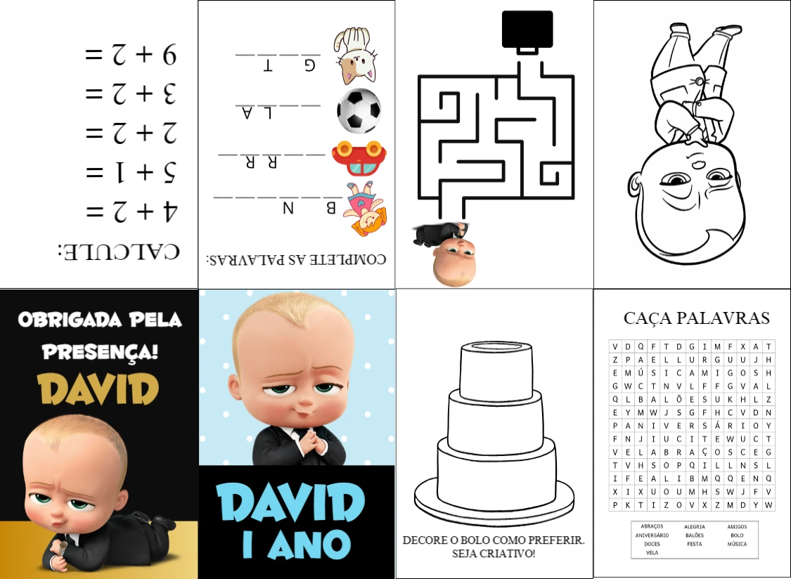 Livro de Atividades Poderoso Chefinho para Editar Online