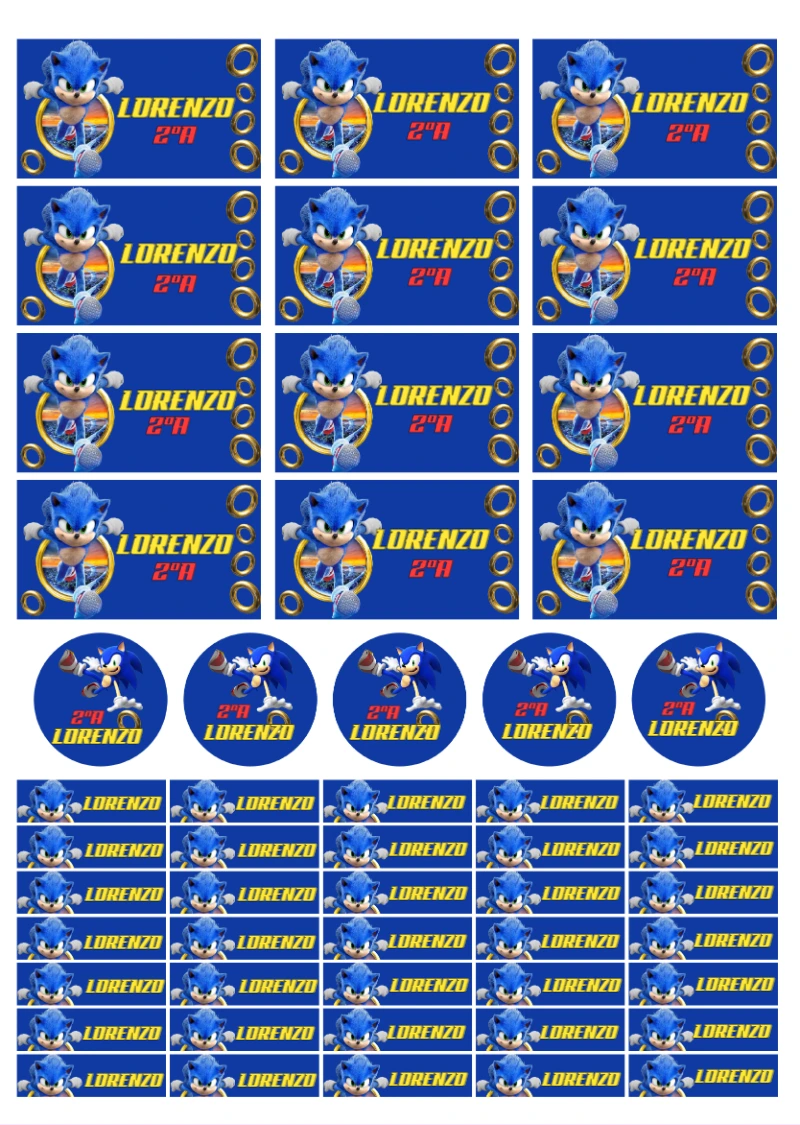 Etiqueta Escolar Sonic: Kit Completo para Editar Online