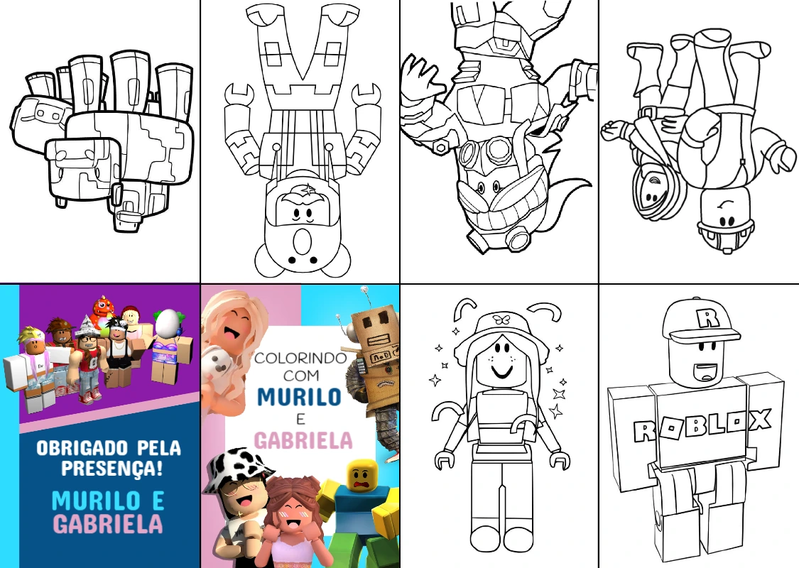 Mini Livro de Colorir Roblox Duplo para Editar Online