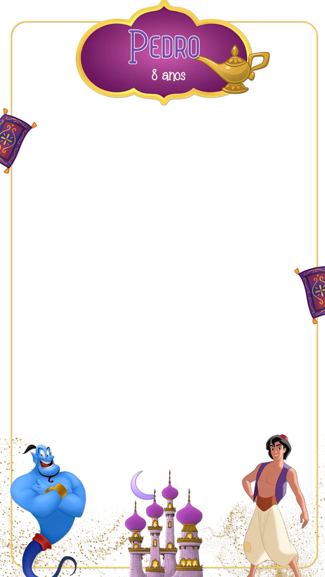 Moldura para Stories Aniversário Aladim para Editar Online