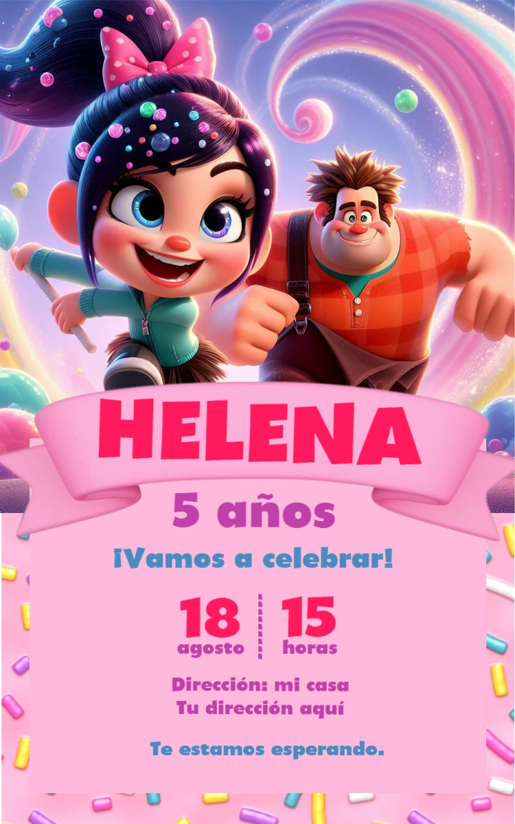 Invitación de Cumpleaños Ralph el Demoledor para editar