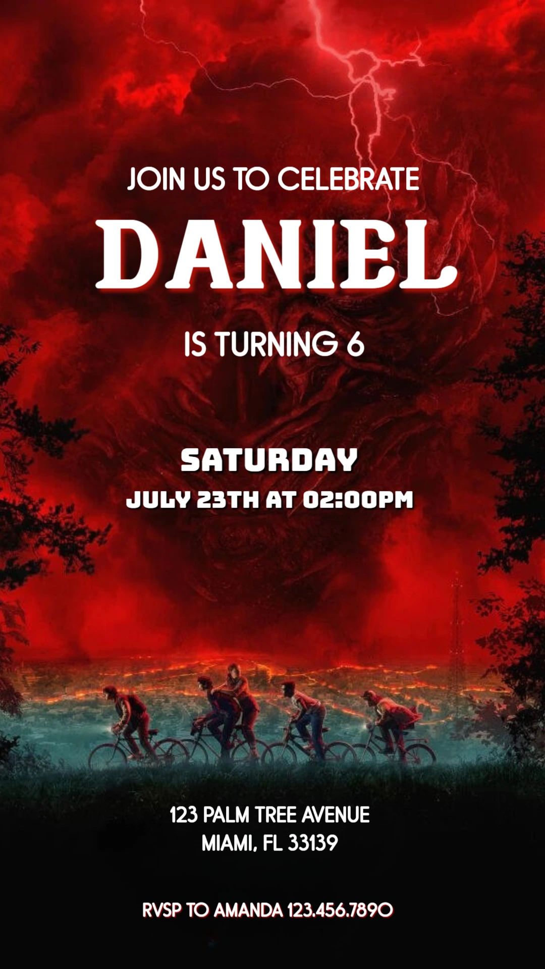 Stranger Things Themed Birthday Invitation Template to Edit