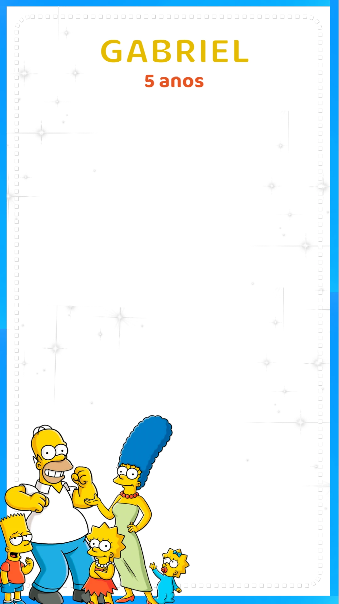 Moldura Story de Aniversário Simpsons para Editar Online