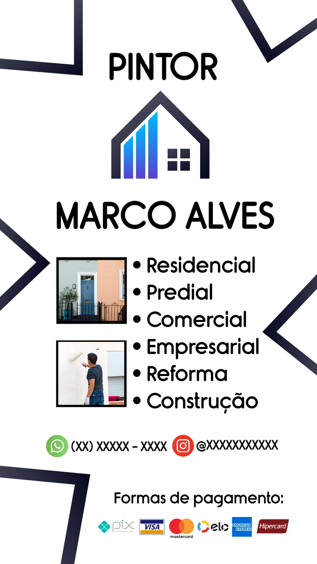 Cartão de Visita para Pintor Profissional para Editar Online