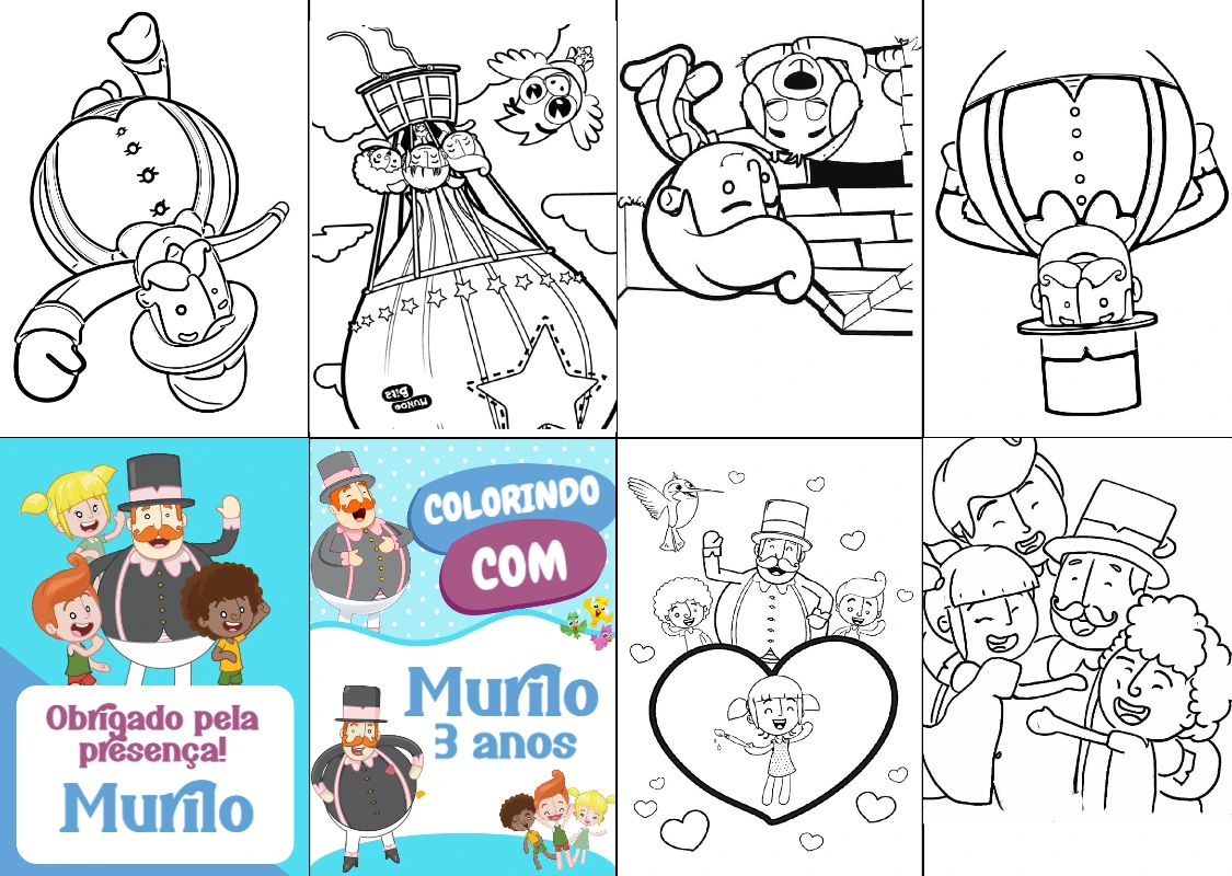 Mini Livro de Colorir Mundo Bita Editável para Festa