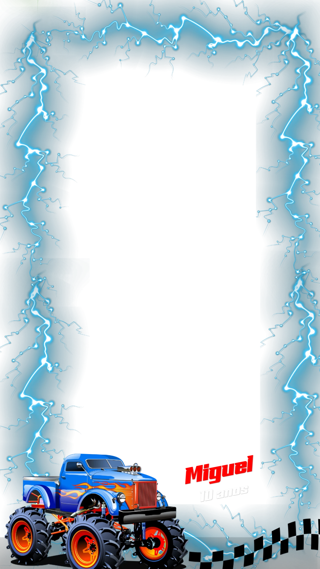 Moldura Story Aniversário Monster Truck Editável Online