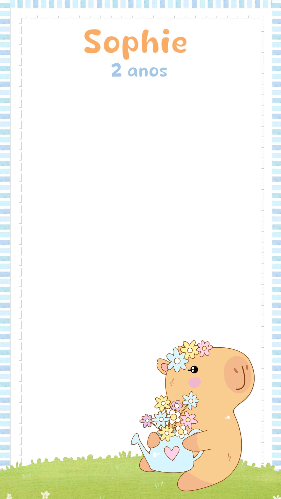 Moldura de Aniversário Capivara para Stories Editável Online