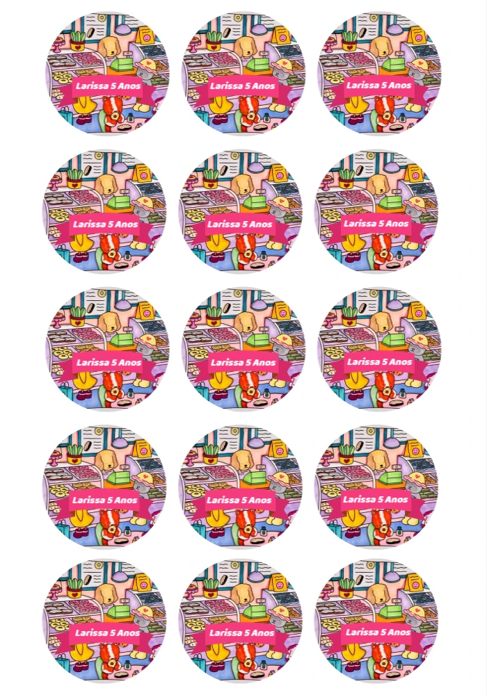 Tag Aniversário Estilo Desenho Fofo para Editar Online