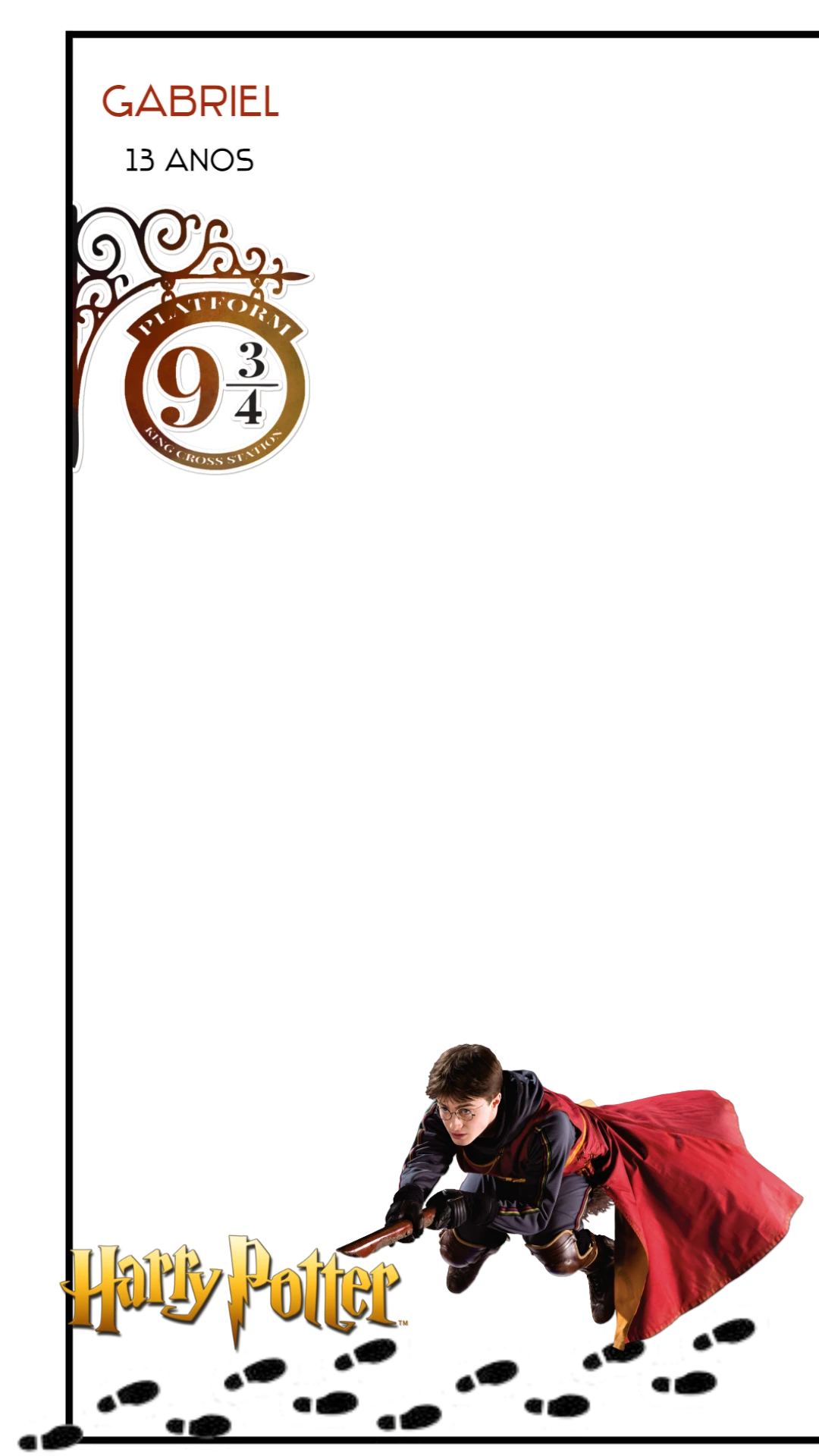Moldura de Aniversário Harry Potter para Stories para Editar Online