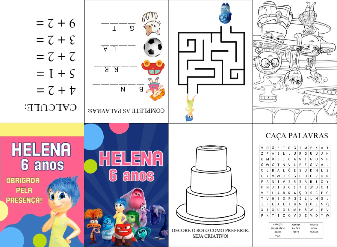 Lembrancinha Livro de Atividades Divertida Mente para Editar