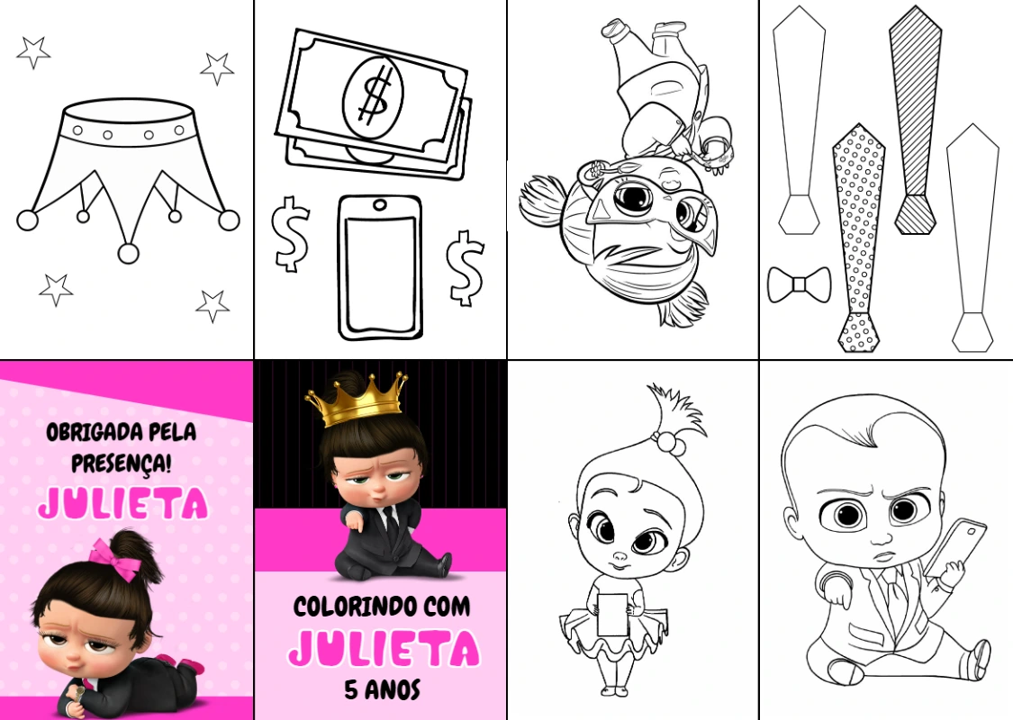 Mini Livro de Colorir Poderosa Chefinha para Editar Online