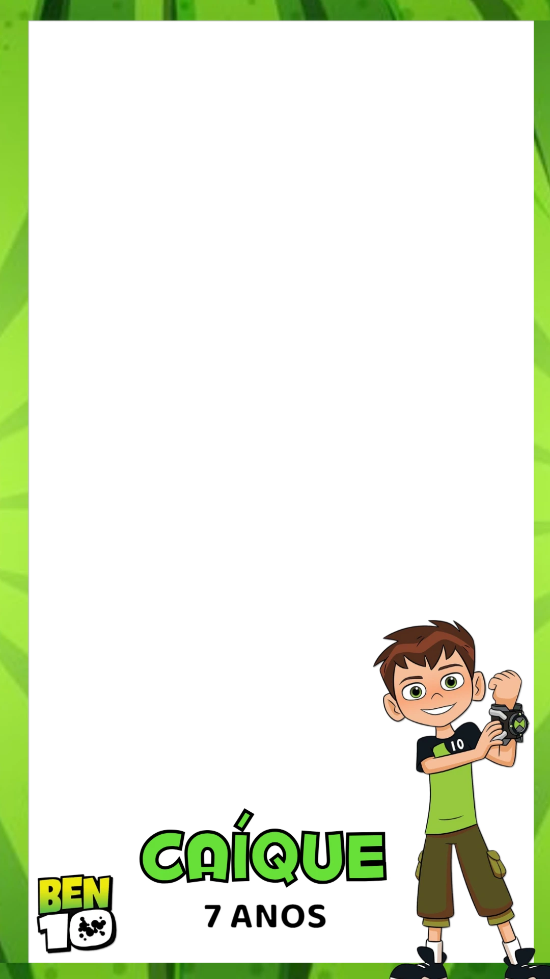 Moldura para Stories de Aniversário Ben 10 para Editar